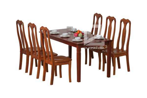 Bộ bàn ghế phòng ăn TB03 + TGA01 gỗ tự nhiên lịch sự