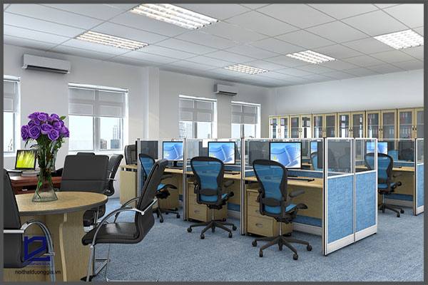 Vị trí đặt bàn làm việc cũng cần được tính toán kỹ lưỡng nếu muốn thiết kế nội thất văn phòng theo phong thủy.