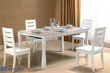 Bộ bàn ghế phòng ăn bằng gỗ đẹp HGB60, HGG60