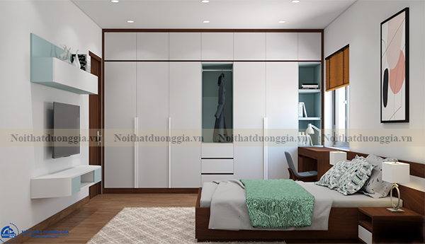 Thiết kế nội thất gia đình NTGD-DG16 - phòng ngủ con 2 (view 2)