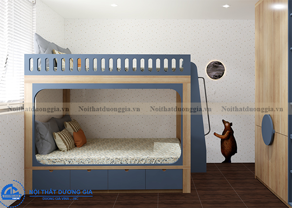 Thiết kế nội thất gia đình NTGD-DG03 - phòng ngủ con (góc chụp 1)