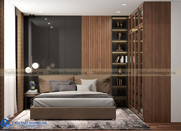 Thiết kế nội thất gia đình NTGD-DG15 - Phòng ngủ master (view 1)