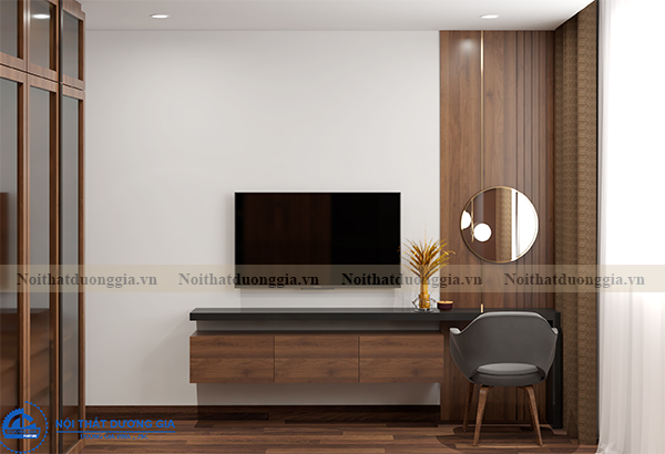 Thiết kế nội thất gia đình NTGD-DG15 - Phòng ngủ master (view 2)