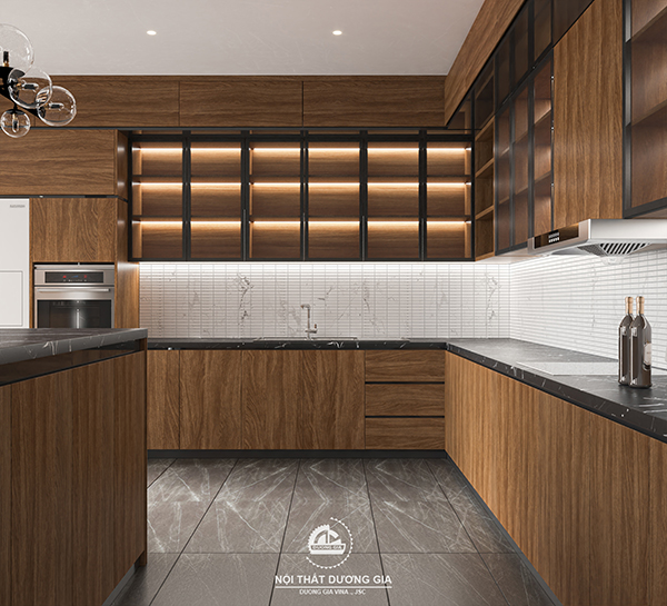 Mẫu thiết kế nội thất gia đình NTGD-DG25 - Phòng khách bếp (view 14)