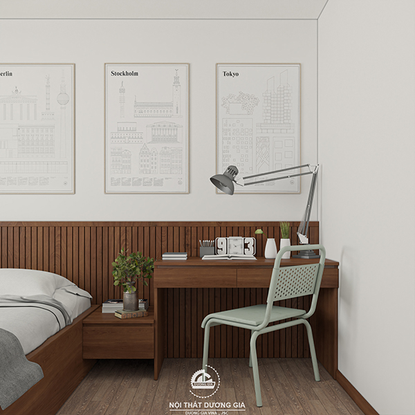 Mẫu thiết kế nội thất gia đình NTGD-DG20 - Phòng ngủ con (view 2)