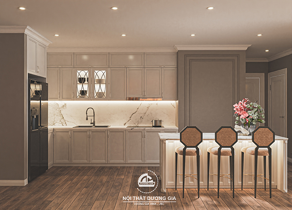 Mẫu thiết kế nội thất gia đình NTGD-DG30 - phòng khách bếp (view 14)